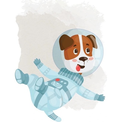 Plakát Psík astronaut