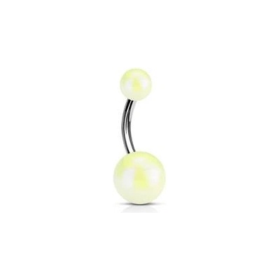 Šperky4U piercing do pupíku banánek metalické barvy BA0003-WH