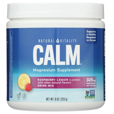Natural Vitality Calm Magnesium Drink Mix, магнезий, малина и лимон, 226 g