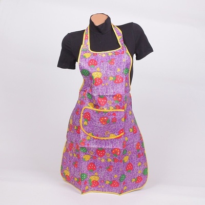Готварска гумирана престилка в лилав цвят с ягоди