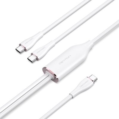 Vention CTMWG USB 2.0 Type-C Male to 2 Type-C Male 5A , 1,5m, bílý
