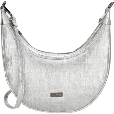 Charm London Elegantný moon bag Kingsway strieborná