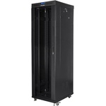 Lanberg Комуникационен шкаф Lanberg FF01-6842-12BL, 19", 42U, 212.1 x 80 x 60 cm, товароносимост до 1200кг, черен (FF01-6842-12BL)