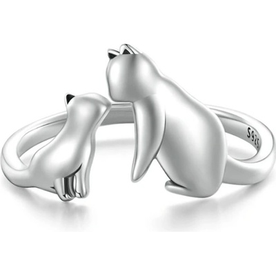 Grace Silver Jewellery Stříbrný prsten s motivem dvou koček stříbro P CQR915 Stříbrná