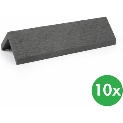 Ukončovací lišty k WPC terasovým prknům, 45 x 2850 mm šedá 10 ks