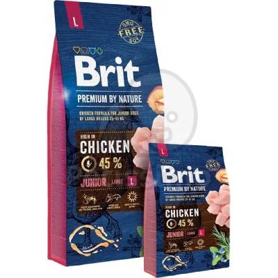 Brit Premium by Nature Junior Large с пилешко месо 15 кг - срок на годност: 17.08. 2026