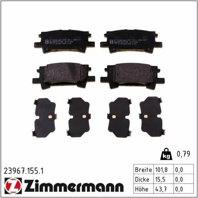Sada brzdových platničiek kotúčovej brzdy ZIMMERMANN 23967.155.1