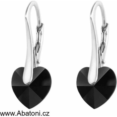 Swarovski Elements Heart krystal stříbrné visací černé srdce srdíčka 71140.3 Jet černá