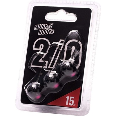 Monkey Lures Jigová hlavička Black Pink Hook veľ. 2/0 18 g 3 ks