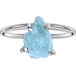 Silenti Jewelry Сребърен пръстен "Аквамарин" - 7 - 54.5мм (17.2мм диам. )
