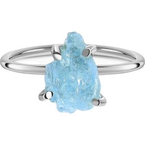 Silenti Jewelry Сребърен пръстен "Аквамарин" - 7 - 54.5мм (17.2мм диам. )