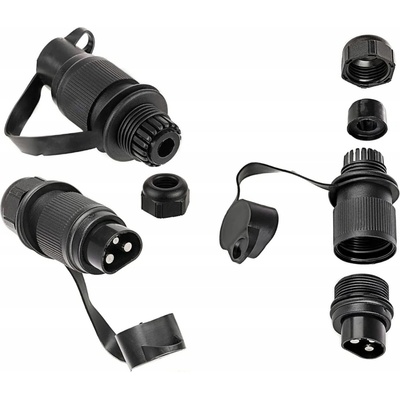 3-PINOVÁ ZÁSUVKA ZÁSTRČKA PRE TRAKTORY 12V/24V 25A VODEODOLNÁ