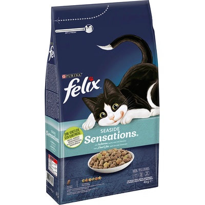 FELIX 2x4кг Seaside Sensations Felix, суха храна за котки - със сьомга