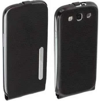 Samsung Leather Flip - вертикален кожен калъф за Samsung Galaxy S3 i9300 (черен)