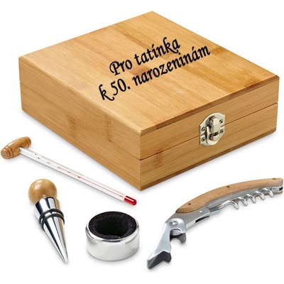 Luxusní dřevěná sada na víno světlá TD 725178