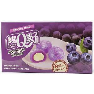 Qmochi японски бисквитки с вкус на боровинки 80 г