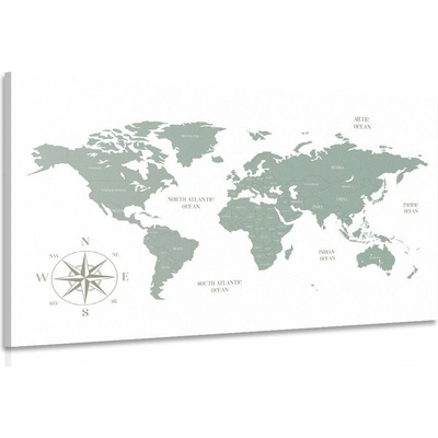 Obraz decentná mapa v zelenom prevedení