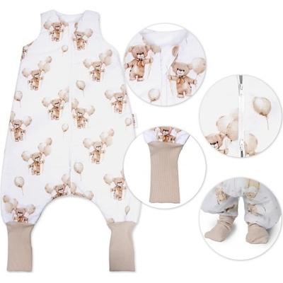 Baby Nellys Spací pytel se zahrnovacími kalhotkami Teddy Ball
