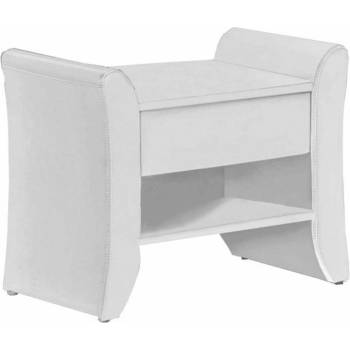 Нощно шкафче Bolton бяла еко кожа