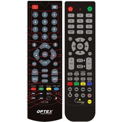 GENERAL OPTEX ORT-8840T - съвместимо дистанционно управление на марката General (ORT-8840T)
