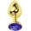 Sensual Метално дилдо Butt Plug "GOLD CRYSTAL DARK BLUE" 7 см. Размер - S