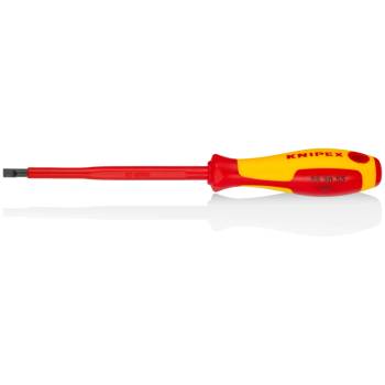 KNIPEX Отвертка шлиц 5.5, vde 1000v жълто-червена ръкохватка 232мм, (k982055)