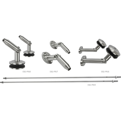 Set na skleněný přístřešek pro sklo 8 - 12,76 mm, AISI 316