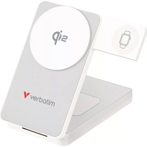 Verbatim Foldable 3-in-1 Qi2 Magnetic Wireless Power Bank 10000 mAh White (32296) - pic
