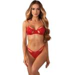 Obsessive Matildea 2-pcs Crotchless Set Red L/XL