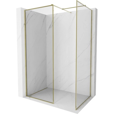 Mexen Kioto-F преграда за душ Walk-in с рамка 140 x 105 см, прозрачен 8 мм, златна - 800-140-202-04-50-105 (800-140-202-04-50-105)