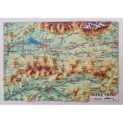 Nízke Tatry- Reliéfna pohľadnica