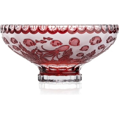 Bohemia Crystal Ručně broušená mísa Ocean Rubín 305 mm