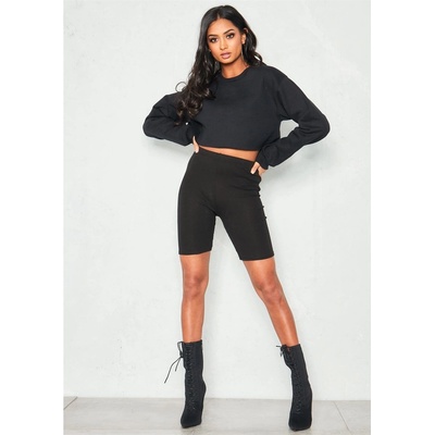 Missy Empire Къси панталони Missy Empire Ribbed Cycle Shorts - Black