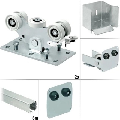 COMUNELLO 10.0C - zostava pre výrobu pojazdu posuvnej nesenej brány do prejazdu 5 m a 300 kg, hliníkový profil
