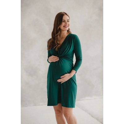 Těhotenské kojící šaty Loop Dress 7/8 Bottle Green