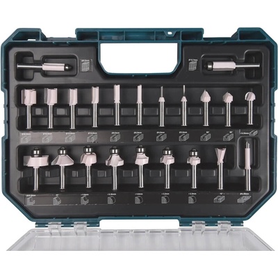 Makita D-74778 sada fréz S=8 mm v plastovém kufru - 22 ks
