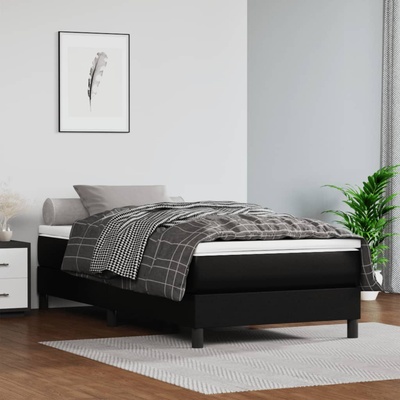 vidaXL Матрак с покет пружини средна твърдост черен 120x190x20 см изкуствена кожа (4007148)