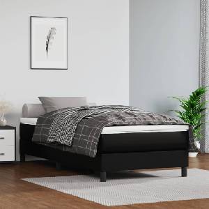 vidaXL Матрак с покет пружини средна твърдост черен 120x190x20 см изкуствена кожа (4007148)