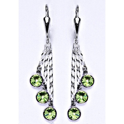 Čištín s krystaly Swarovski peridot kolečka na řetízku NK 1336/3/20