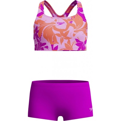 Speedo Girls Allover 2PC Boyleg Short diva