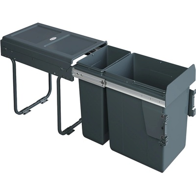 Wireli Výsuvný 2-kôš 1 x 20 l + 1 x 10 l + set na uchytenie dvierok, antracit, K30