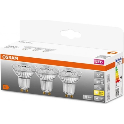 Osram 3x GU10 LED žiarovka 4,3W 50W 350lm 2700K Warm 36° STAR