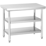 Royal Catering Работна маса от неръждаема стомана - 100 x 60 см - 500 кг - 3 нива RCWT-100X60-3L-E (RCWT-100X60-3L-E)