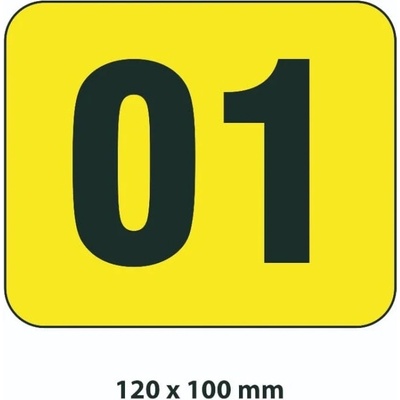 Samolepicí značení skladovacích míst – polykarbonát, žluto-černá, 120×100 mm