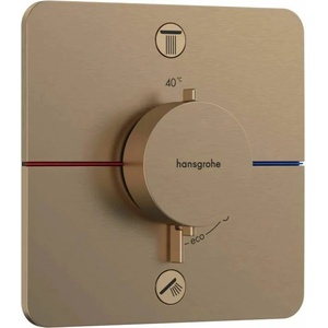 Hansgrohe ShowerSelect Comfort Q Термостатичен смесител за душ с 2 функции, четкан бронз, EN1717 (15586140)