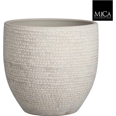 Mica КАШПА КЕРАМИЧНА КРЪГЛА carrie Ø24х22см СВ. СИВА (1079207)