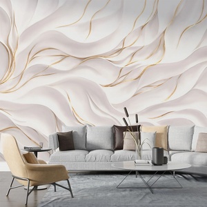 Art Gift Decor Фототапет 3d абстрактни вълни със златни линии