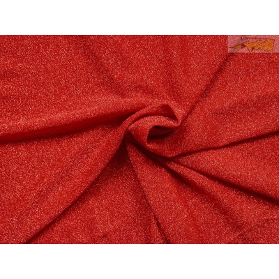 červená společenská látka 55 s červenými glittery