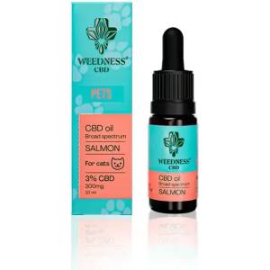 Weednesscbd Широкоспектърно CBD масло 3% за котки | Сьомга (10ml) (WOCA3)