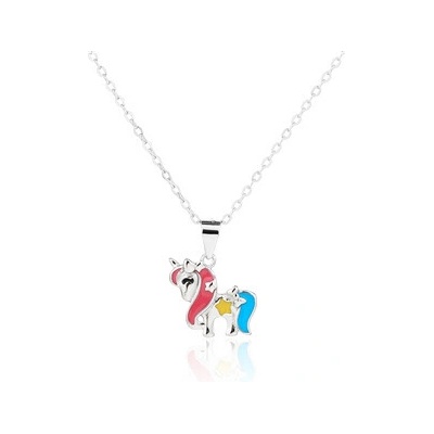 Nubis® Dětský stříbrný náhrdelník jednorožec DN-0121